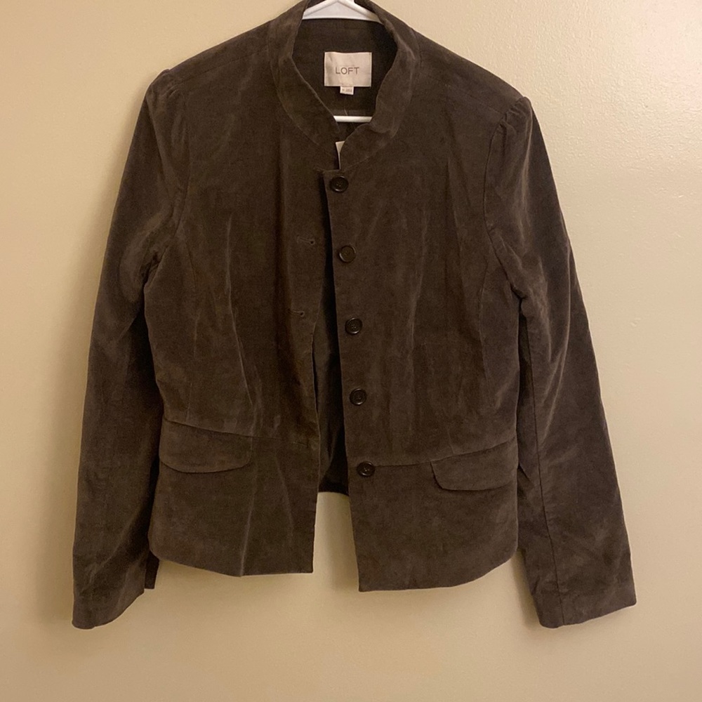NWT Soft Velvety Brown Loft Jacket (12)
